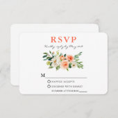 Cartons Réponse Aquarelle de corail Floral Élégant (Devant / Derrière)