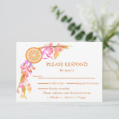 Cartons Réponse Aquarelle de fruits orange d'agrumes Mariage flora (Debout devant)