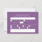 Cartons Réponse Aquarelle de mariage vert mauve (Devant)