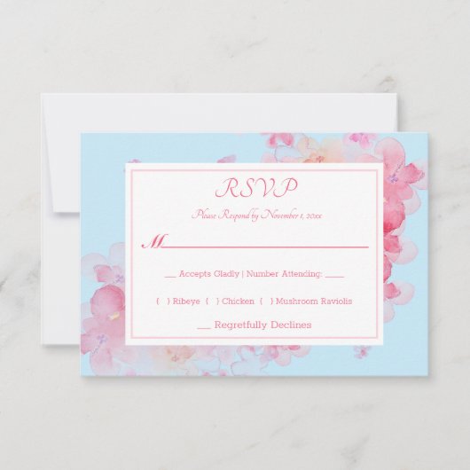 Cartons Réponse Aquarelle délicate Florale (Devant)