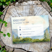Aquarelle du lac Mountain Dusty Bleu Simple