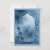 Cartons Réponse Aquarelle Dusty Blue arche Mariage (Dos)