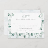 Cartons Réponse Aquarelle Dusty Eucalyptus Feuille Mariage frontal (Devant / Derrière)