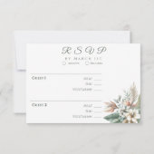 Cartons Réponse Aquarelle Élégance tropicale Mariage- (Dos)