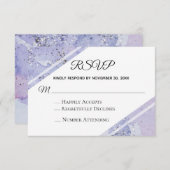 Cartons Réponse *~* Aquarelle Elégant Mariage Parties scintillant  (Devant / Derrière)