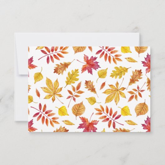 Cartons Réponse Aquarelle en chute Feuille Garland Mariage d'autom (Dos)