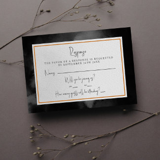 Cartons Réponse Aquarelle Ethérée Moody foncé Halloween Mariage
