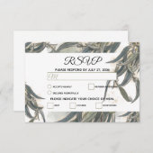 Cartons Réponse Aquarelle Eucalyptus Feuille Mariage vert (Devant / Derrière)