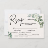 Cartons Réponse Aquarelle eucalyptus Mariage (Devant)