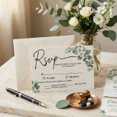 Cartons Réponse Aquarelle eucalyptus Mariage