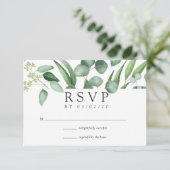 Cartons Réponse Aquarelle Eucalyptus Mariage géométrique (Debout devant)