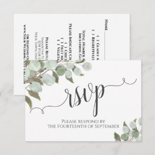Cartons Réponse Aquarelle Eucalyptus & Verdure Mariage rustique
