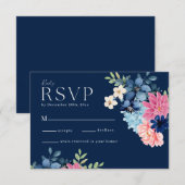 Cartons Réponse Aquarelle feuillage floral feuille Mariage pastel (Devant / Derrière)