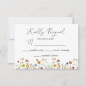 Cartons Réponse Aquarelle Fleur sauvage & papillons Botanique (Devant)