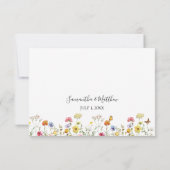 Cartons Réponse Aquarelle Fleur sauvage & papillons Botanique (Dos)