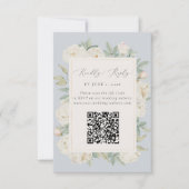 Cartons Réponse Aquarelle fleurs blanches, bleu clair (Devant)