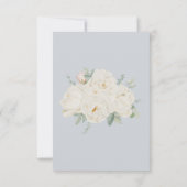 Cartons Réponse Aquarelle fleurs blanches, bleu clair (Dos)