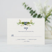 Cartons Réponse Aquarelle Fleurs Bleues, Acorns, Feuilles de chêne (Debout devant)