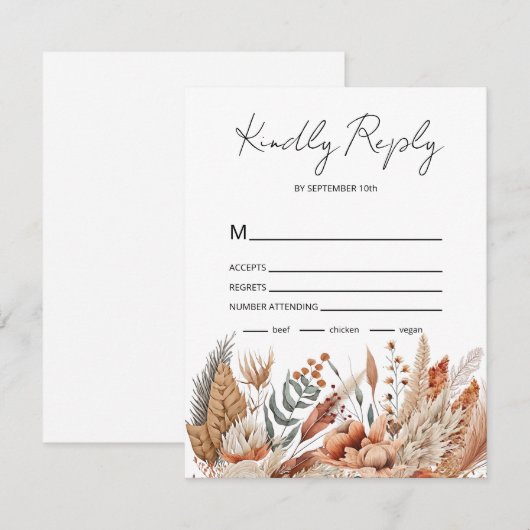 Cartons Réponse Aquarelle Fleurs en terre cuite (Devant / Derrière)