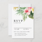 Cartons Réponse Aquarelle Fleurs tropicales et Mariage de verdure (Devant)