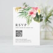 Cartons Réponse Aquarelle Fleurs tropicales Mariage de code QR (Debout devant)