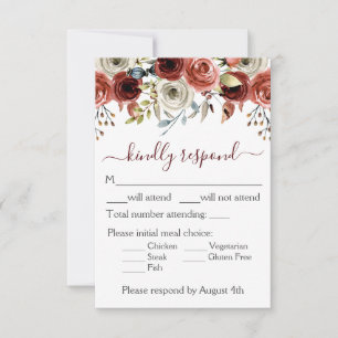 Cartons Réponse Aquarelle Floral Mariage