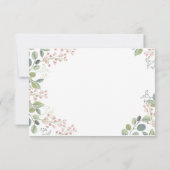 Cartons Réponse Aquarelle Floral Mariage avec choix de repas (Dos)