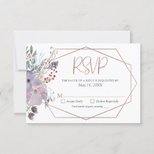 Cartons Réponse Aquarelle Floral Mariage géométrique
