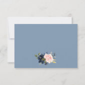 Cartons Réponse Aquarelle Floral rose Dusty Mariage bleu (Dos)