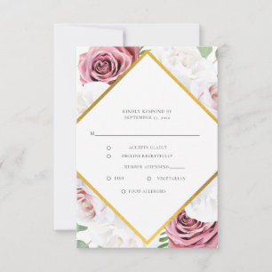Cartons Réponse Aquarelle Floral Script Mariage moderne