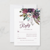 Cartons Réponse Aquarelle florale de Bourgogne (Devant)