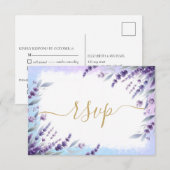 Cartons Réponse Aquarelle Florale Élégante Et Bleue (Devant / Derrière)