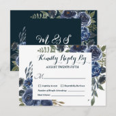 Cartons Réponse Aquarelle Florale Eucalyptus Bleu Vert Rustique (Devant / Derrière)