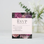 Cartons Réponse Aquarelle florale foncé moody mariage romantique (Debout devant)