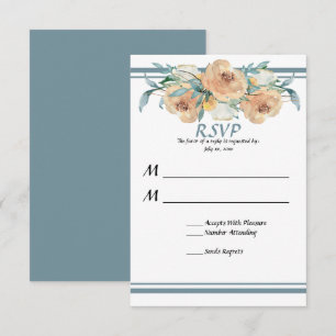Cartons Réponse Aquarelle Florale Mariage d'été bleu vert
