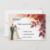 Cartons Réponse Aquarelle Florale Mariée Et Mariage de automne De (Devant)