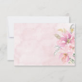 Cartons Réponse Aquarelle florale rose bleu Mariage moderne (Dos)