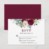 Aquarelle Florale Verdure Bourgogne Mariage
