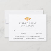 Cartons Réponse Aquarelle Golden Bee Mee Choice Mariage (Devant)