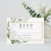 Cartons Réponse Aquarelle Herbarium Mariage géométrique (Debout devant)