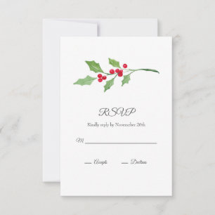 Cartons Réponse Aquarelle Holly Sprig