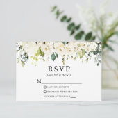 Cartons Réponse Aquarelle Ivoire Blanc Floral Mariage (Debout devant)
