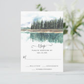 Cartons Réponse Aquarelle Lac Rustique | Mariage du lac Mountain (Debout devant)
