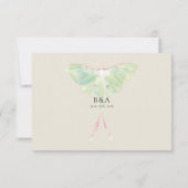 Cartons Réponse Aquarelle Luna Moth Mariage (Dos)