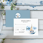 Cartons Réponse Aquarelle Mariage côtière Nautique Voilier