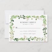 Cartons Réponse Aquarelle Mariage de verdure (Devant)