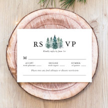 Aquarelle mariage Pins rustiques Arbres verts prof