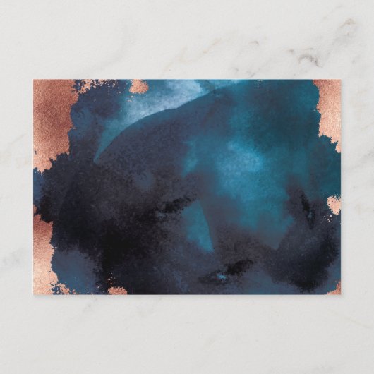 Cartons Réponse Aquarelle Marine Blue Moody Rose Mariage or (Dos)