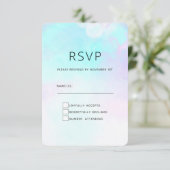 Cartons Réponse Aquarelle moderne Abstraite Pastel bleu & violet (Debout devant)