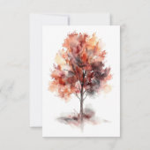 Cartons Réponse Aquarelle moderne Automne Forêt extérieure Mariage (Dos)